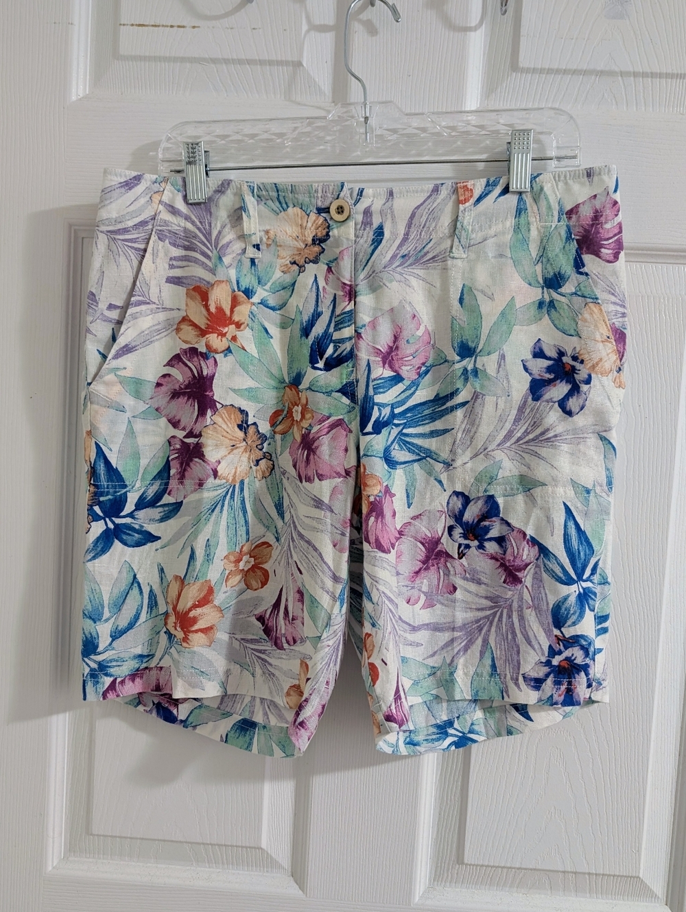Tommy Bahama NWOT 100% Linen Floral Tropical Print Summer Shorts Old Money -  8